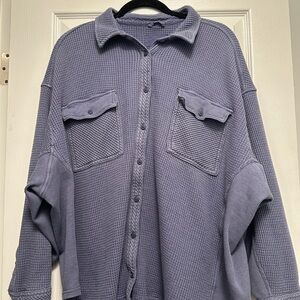 Aerie Waffle Knit Button-Up Shirt